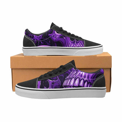 WOMEN'S Monochrome Purple Skeletons × Lace-Up Canvas Melting Art Custom Sneakers