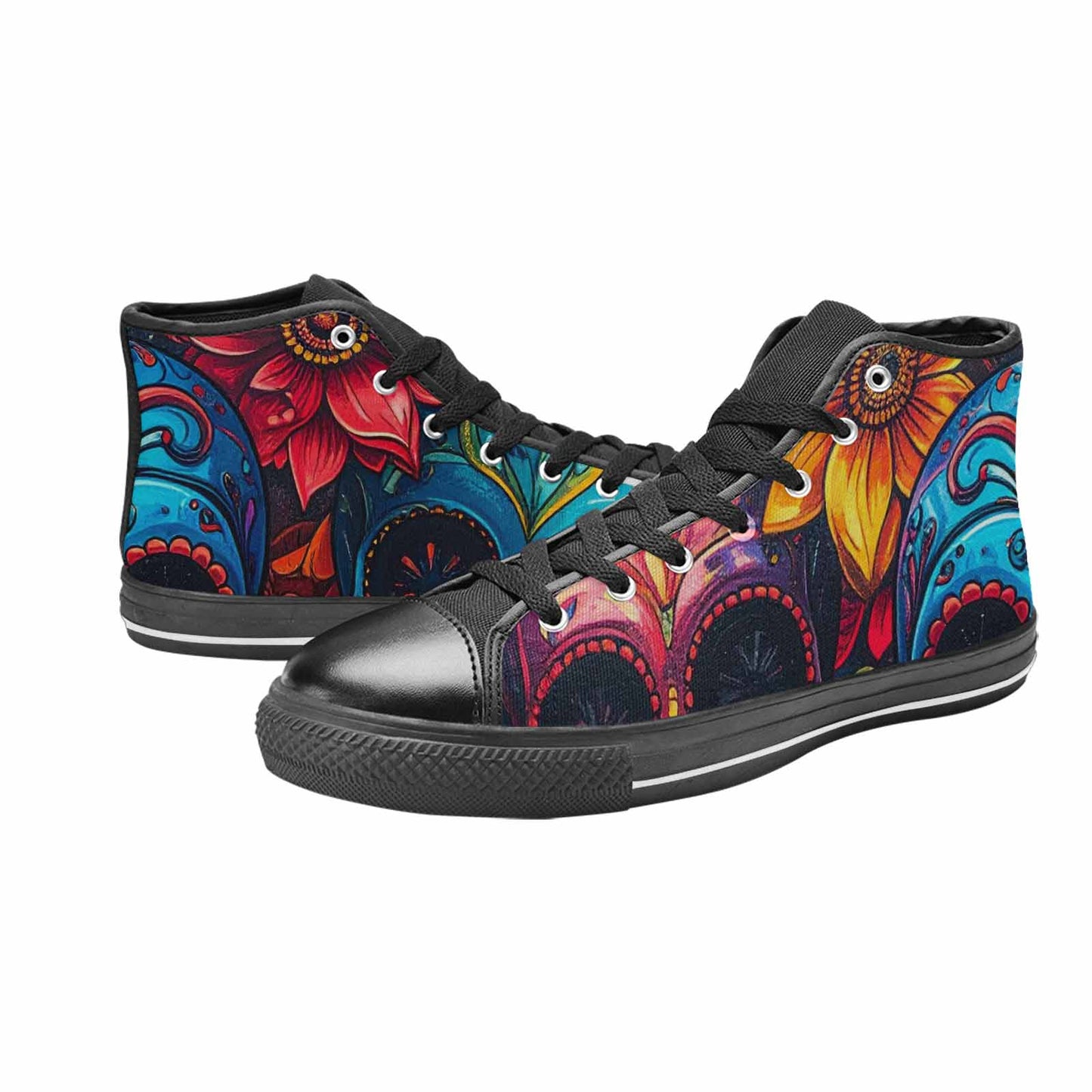 MEN'S Graffiti Skull High Top Canvas Y2K Custom Shoes