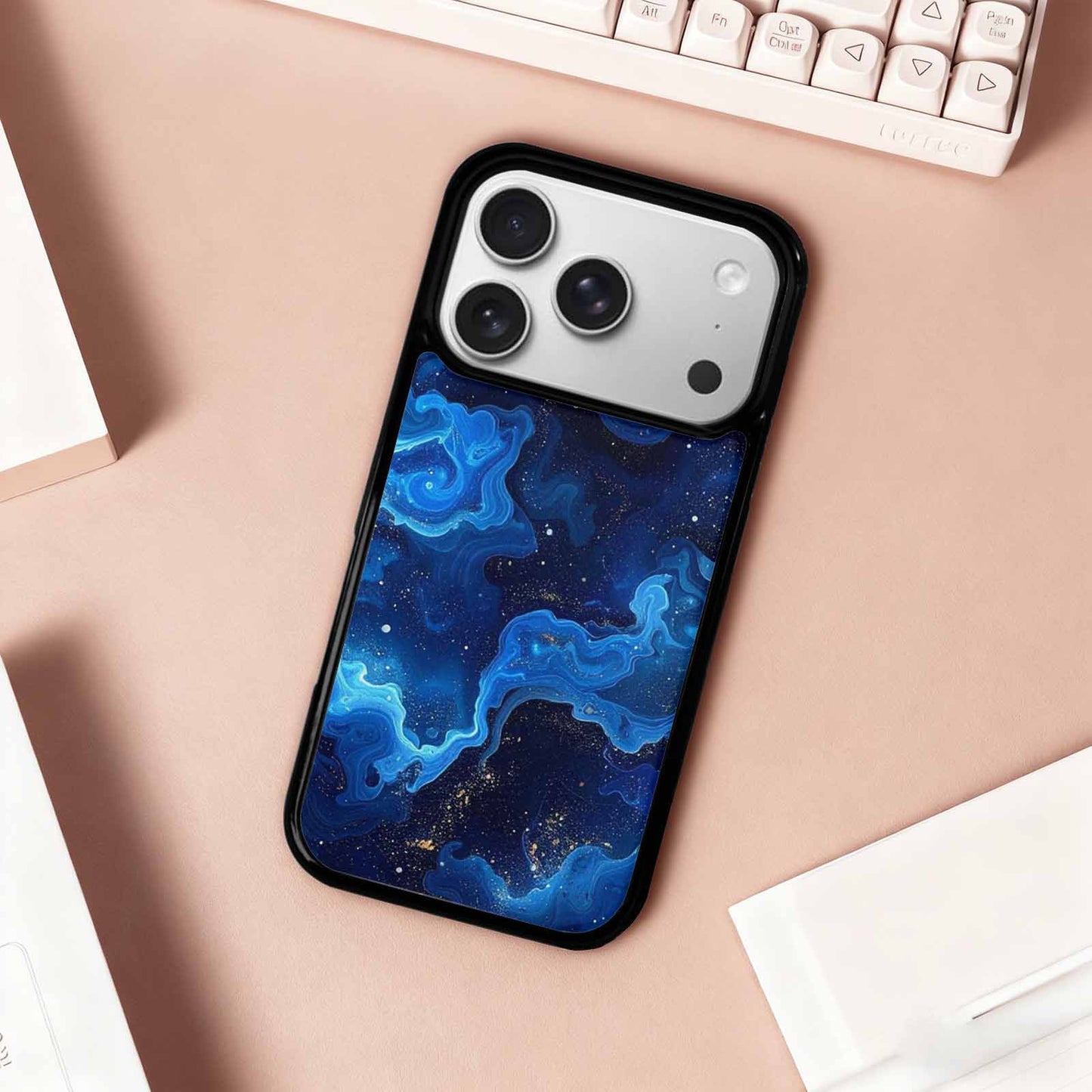 iPhone 17 Pro Case — Galaxy Art Blue Starfield Small Galaxy, Customized Protective Case