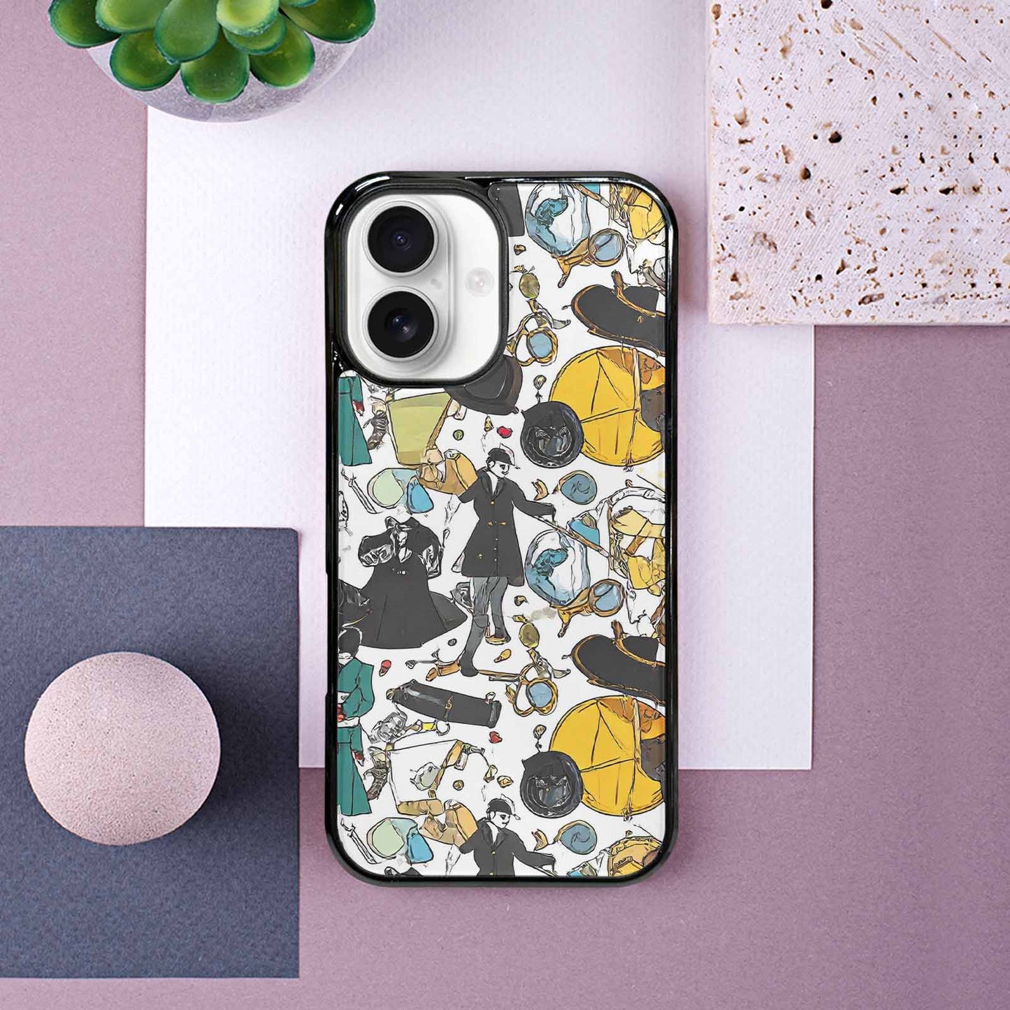 iPhone 16 Case — Noir Spy Silhouette Pen Ink Noir, Custom Art Phone Cover