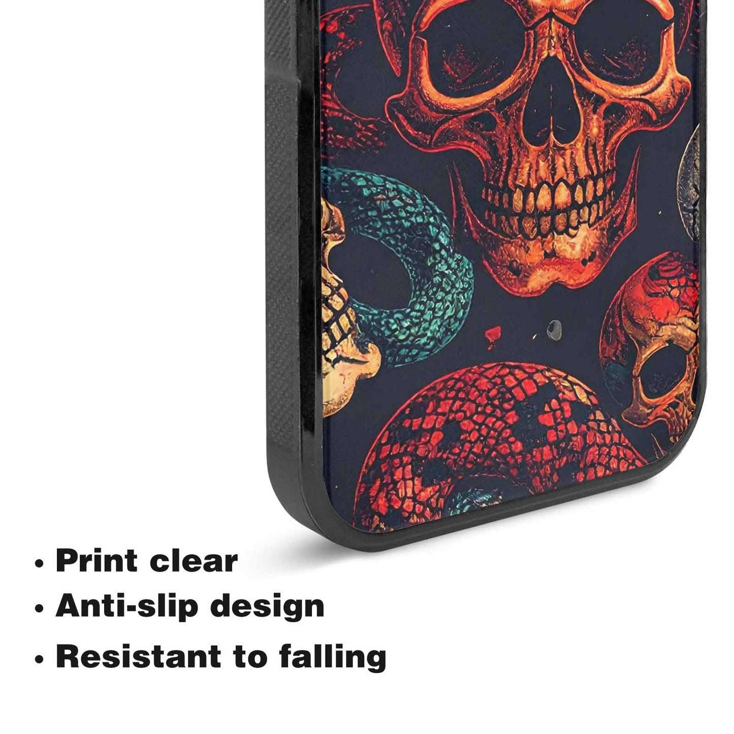 iPhone 15 Plus Case — Snake Skulls Print Custom, Custom Print Case Cover