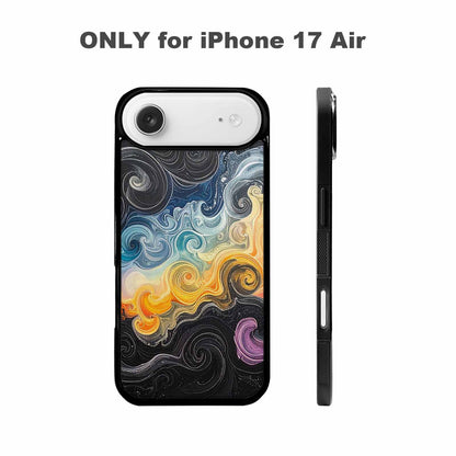 iPhone 17 Air Case — Tie Dye Swirls Black White Tie, Original Design Phone Case
