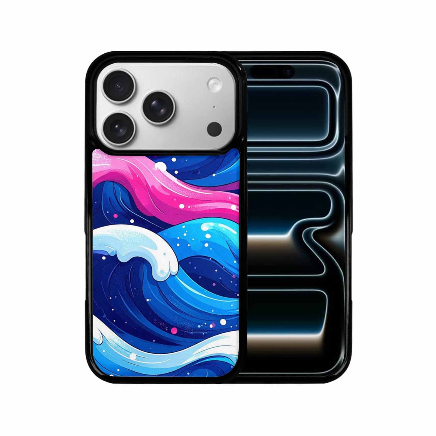 iPhone 17 Pro Case — Glossy Winter Wave Seamless Cartoon Cute, Custom Printed Phone Case