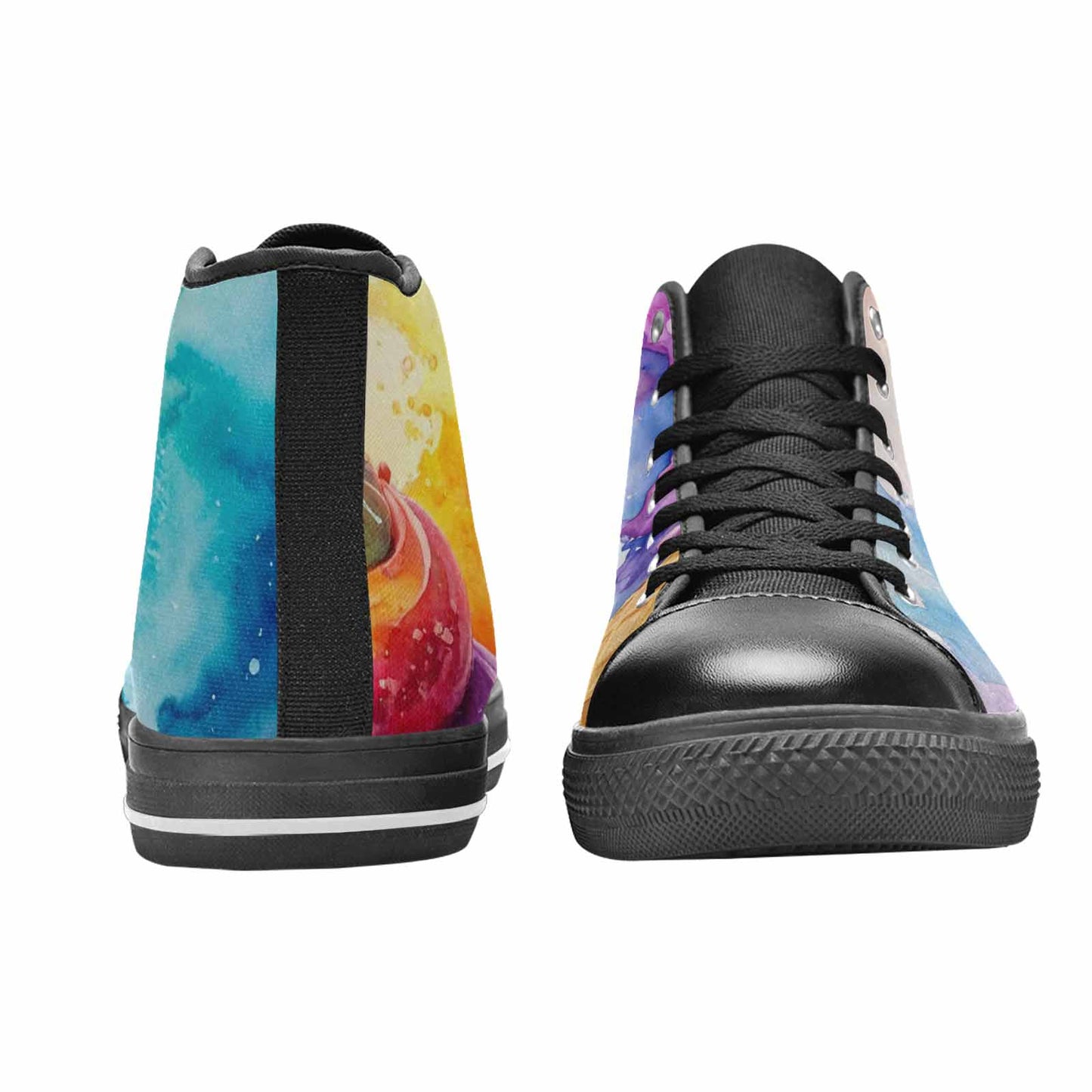 MEN'S Melting Icecream Collage High Top Canvas Dark Academia Custom Shoes