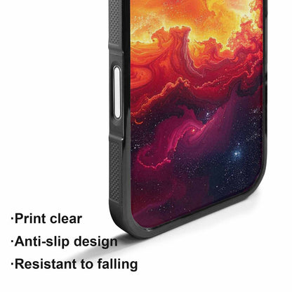iPhone 17 Case — Galaxy Art Red Orange Galaxy Space, Personalized Phone Case