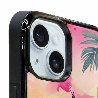 iPhone 15 Plus Case — Flamingo Tropical Flamingo Tropical Pattern Hundreds, Custom Art Phone Cover