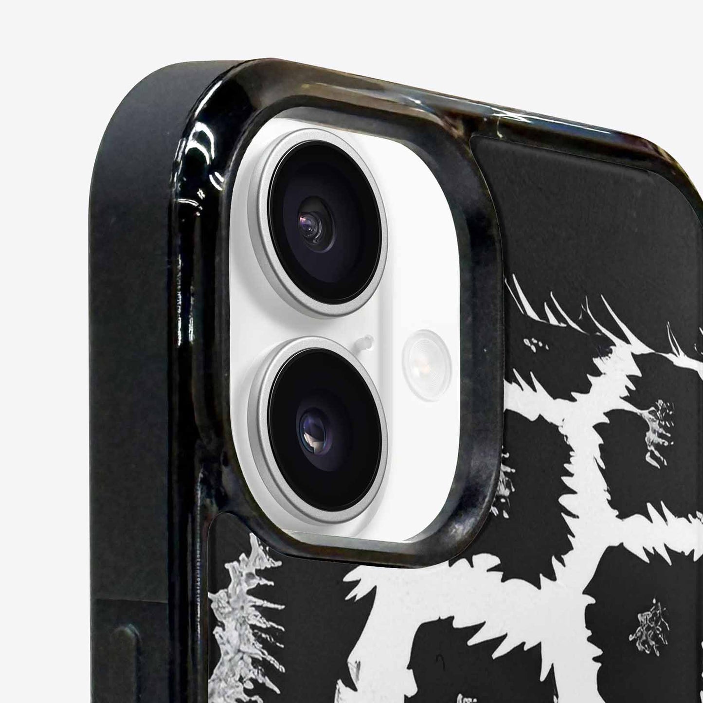 iPhone 16 Plus Case — Leopard Print Black And White Style, Custom Made Phone Cover