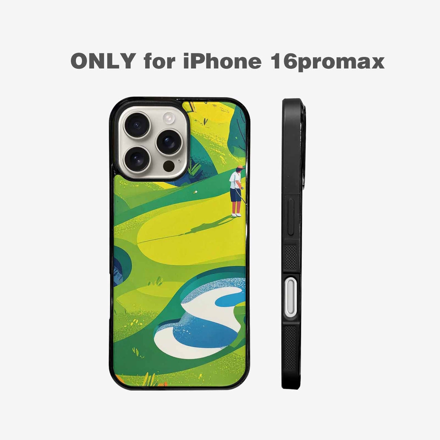 iPhone 16 Pro Max Case — Golf Cartoon Art Pattern, Custom Print Case Cover