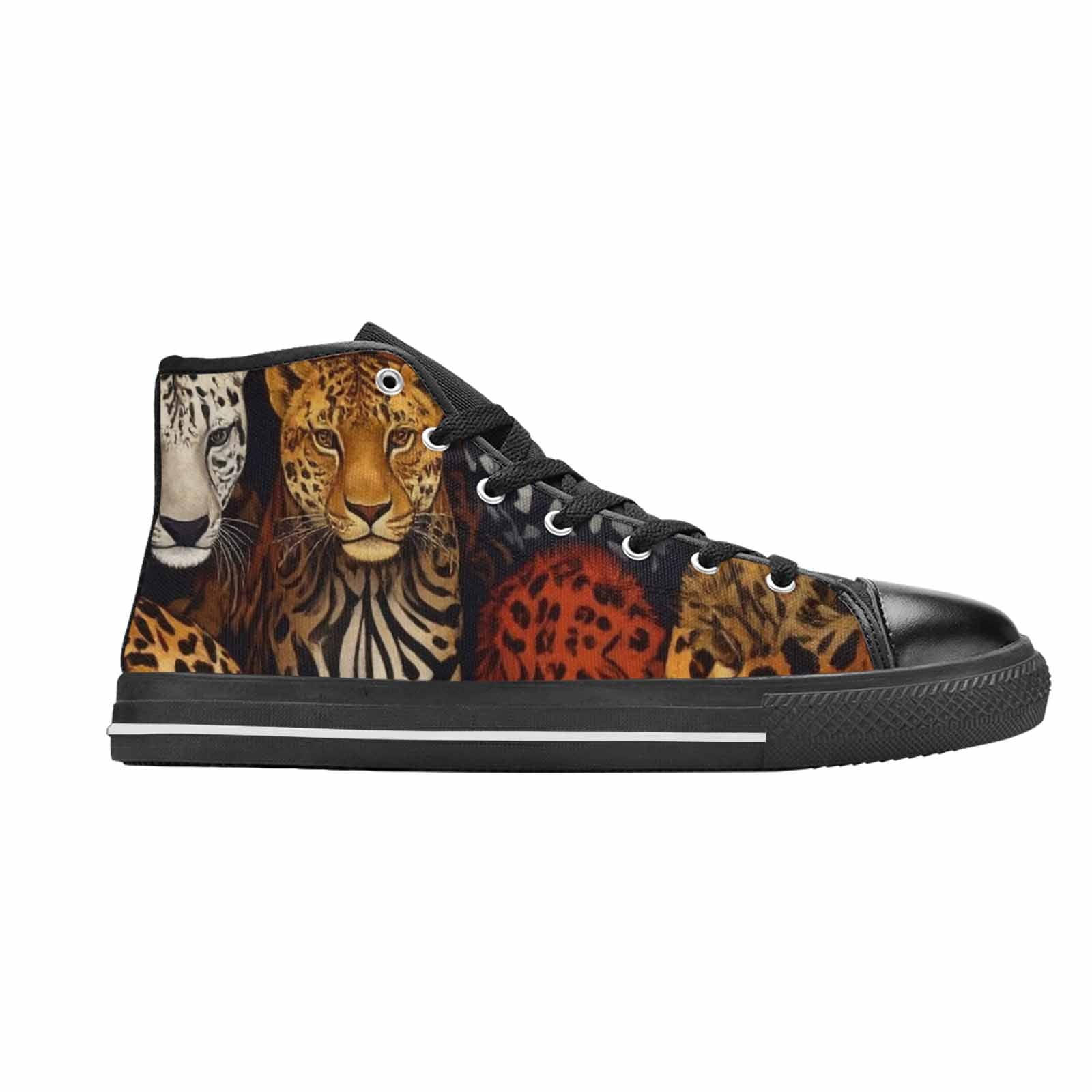 MEN'S Animal Print High Top Canvas Neon Fantasy Custom Shoes