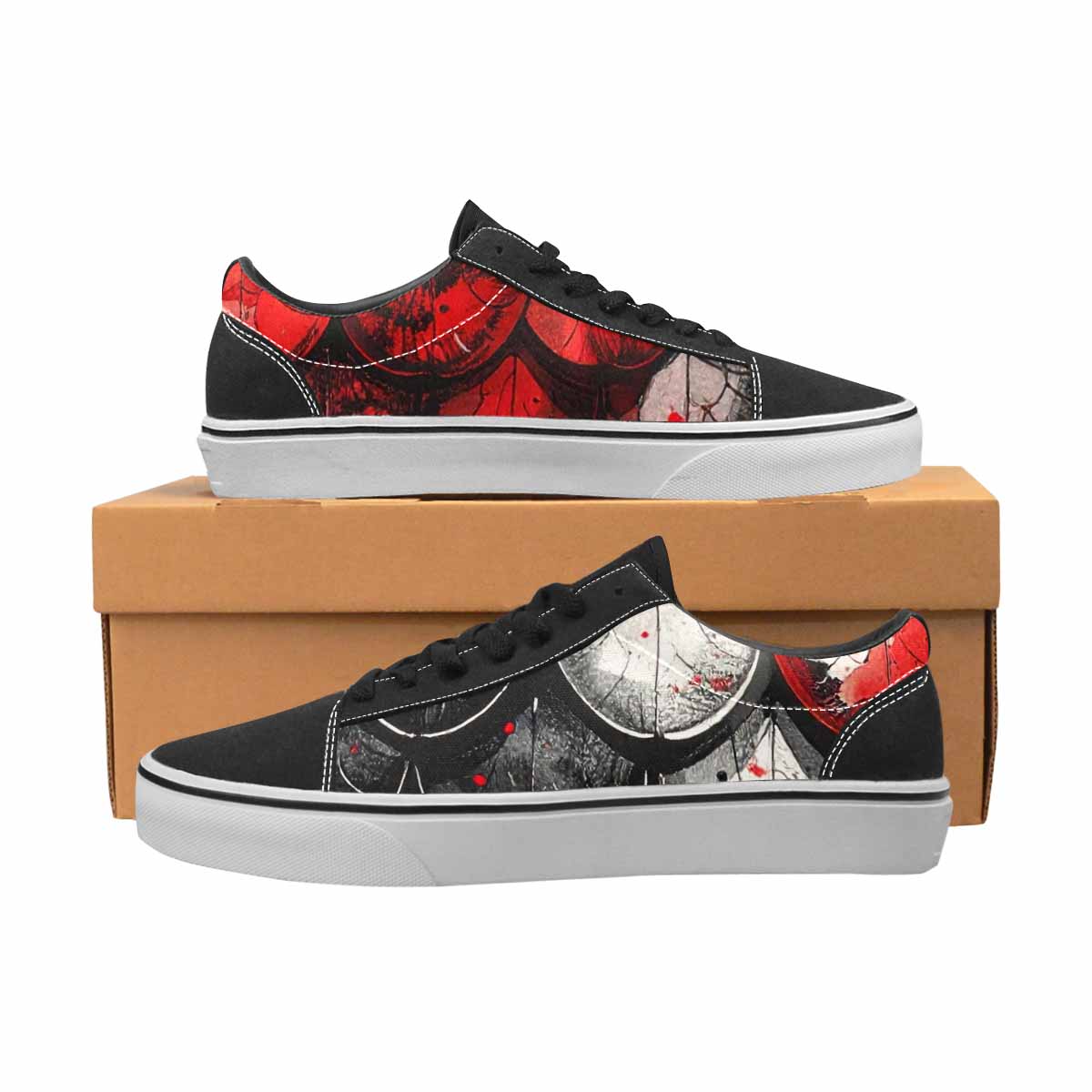 WOMEN'S Reptile Scale Lace-Up Canvas Melting Art Sneakers