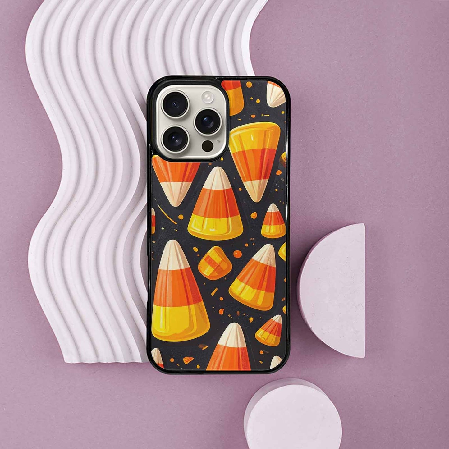 iPhone 16 Pro Max Case — Halloween Candy Corn, Custom Made Phone Cover