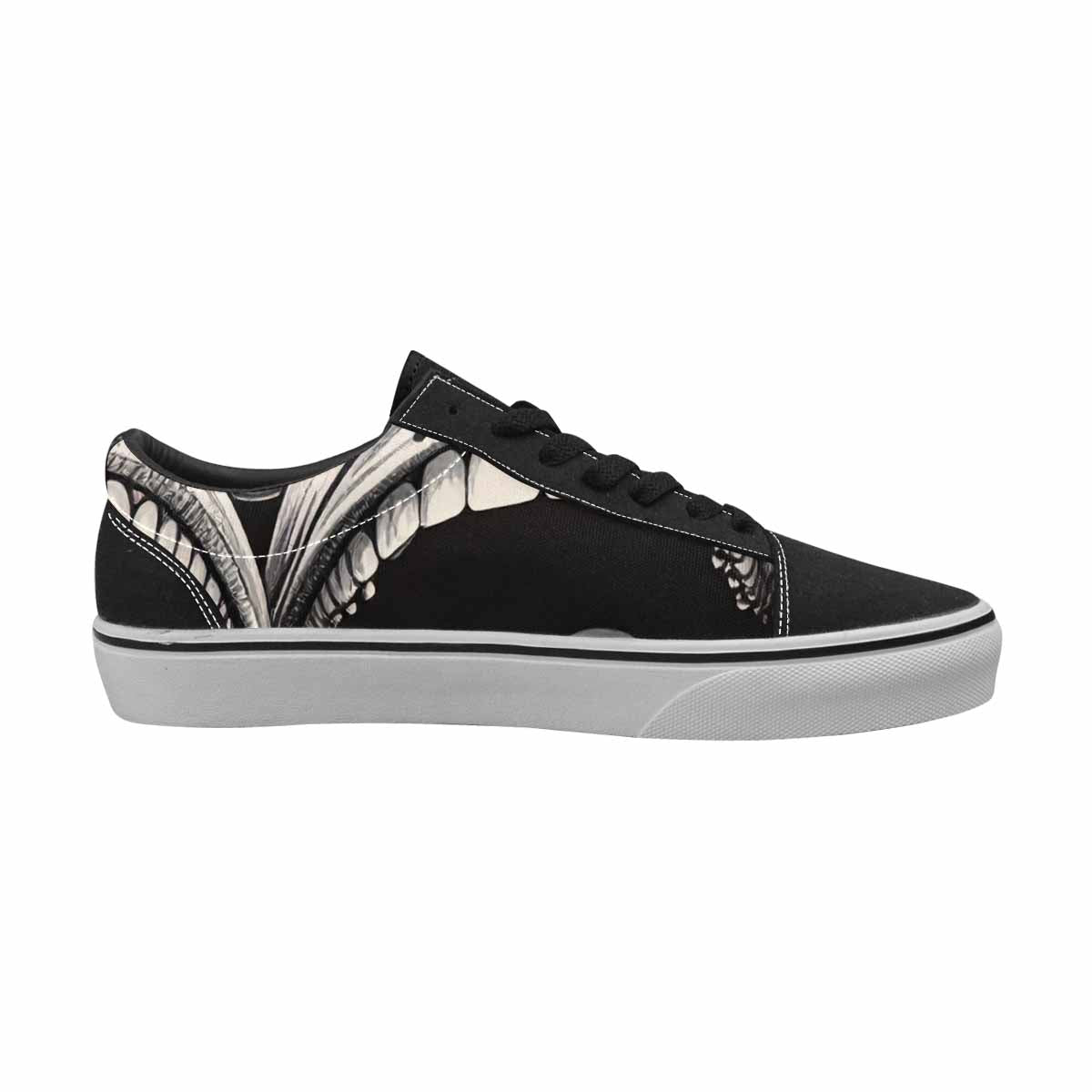 WOMEN'S Googly Cartoon Mouths Canvas Lace-Up Vibrant Chaos Custom Sneakers