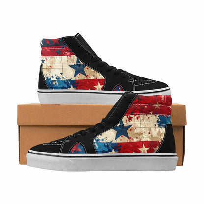 MEN'S Patriotic High Top Canvas Graphic Print Dark Academia All Over Print Shoes