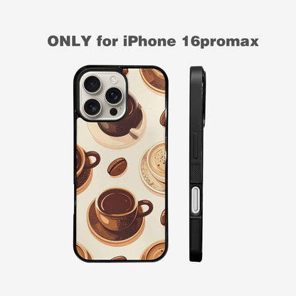 iPhone 16 Pro Max Case — Coffee Cup And Bean Pattern Seamless, Original Design Phone Case