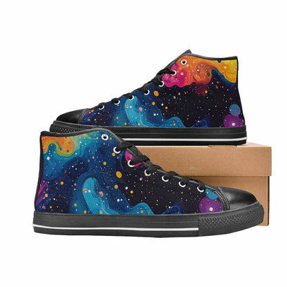 WOMEN'S Galaxy Art - High Top Canvas Cottagecore Custom Shoes