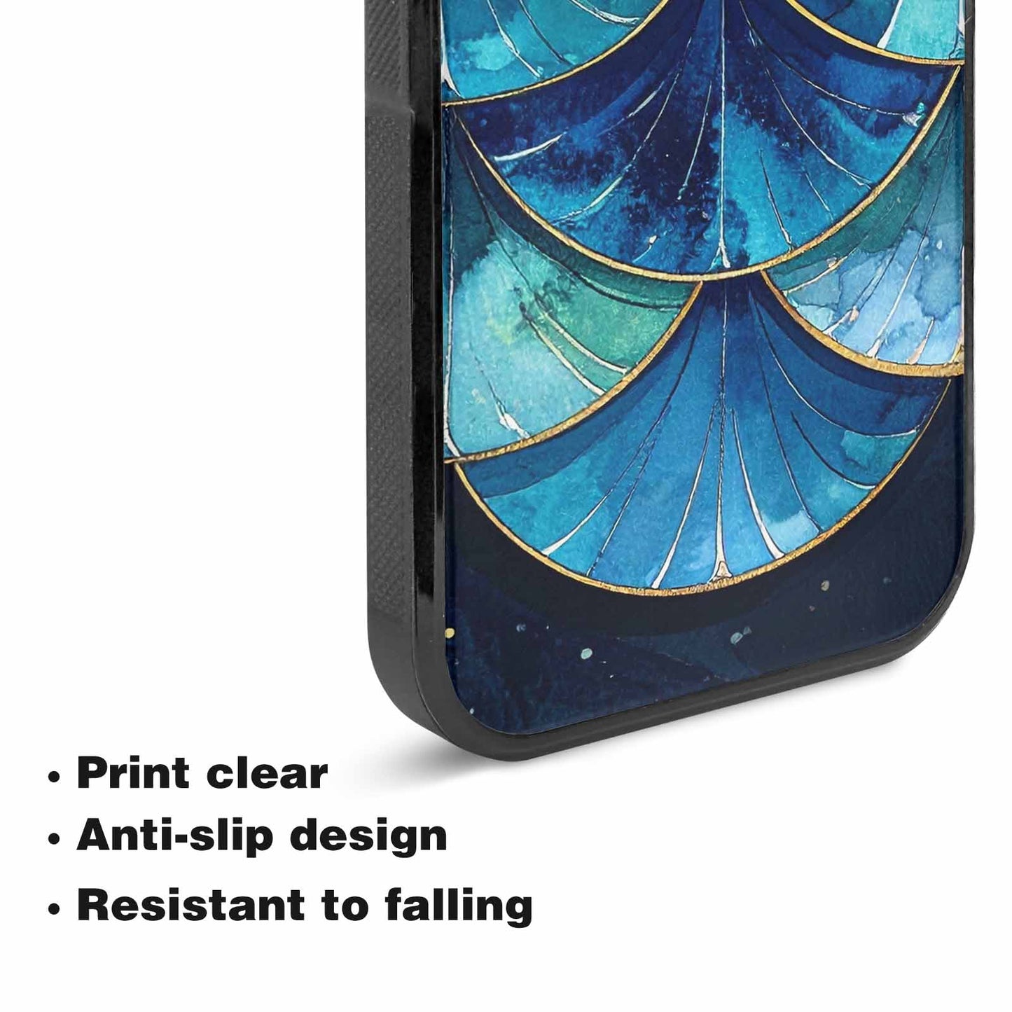 iPhone 15 Case — Mermaid Scale Art Pattern, Custom Print Case Cover