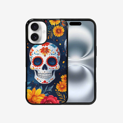 iPhone 16 Case — Sunflower Skulls Print Custom, Original Design Phone Case