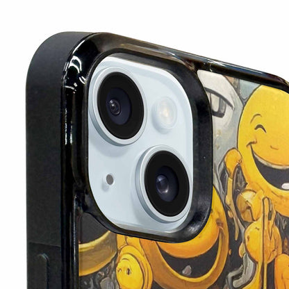 iPhone 15 Plus Case — Melting Moon Smiley Red Splatt, Customized Protective Case