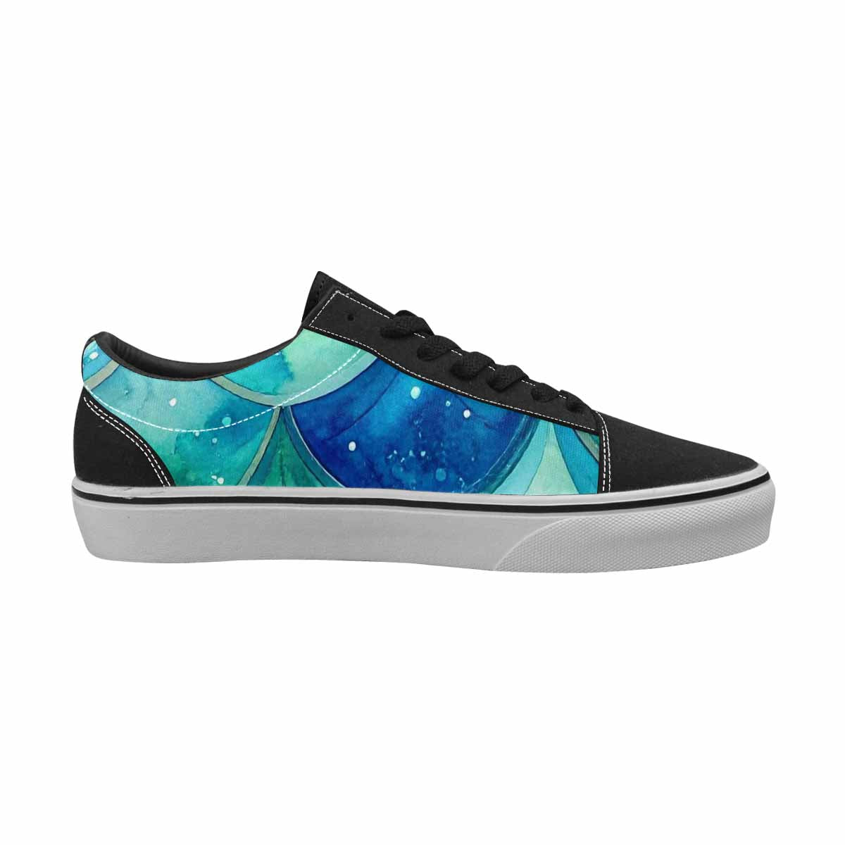 WOMEN'S Mermaid Scale Canvas Lace-Up Wallpaper Art Custom Sneakers
