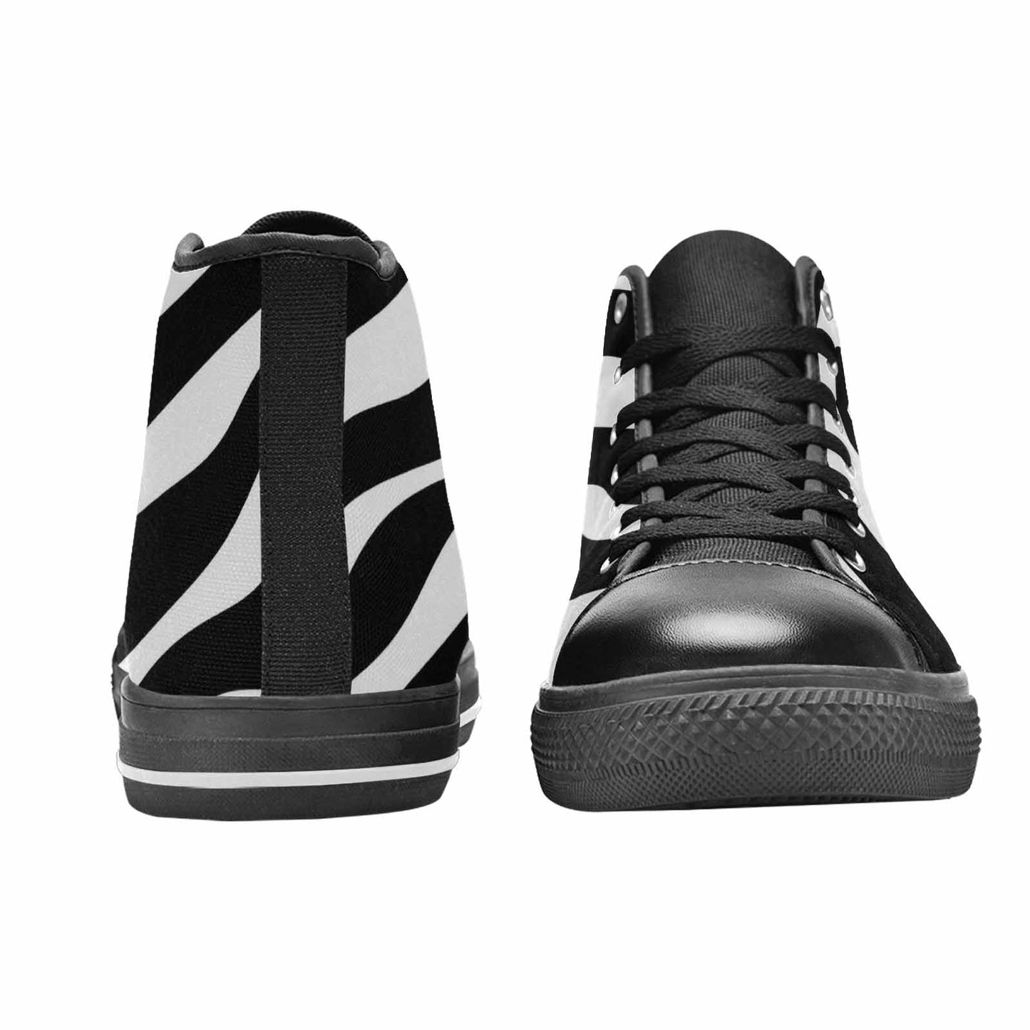 MEN'S Zebra Print Black White High Top Canvas Y2K Sneakers