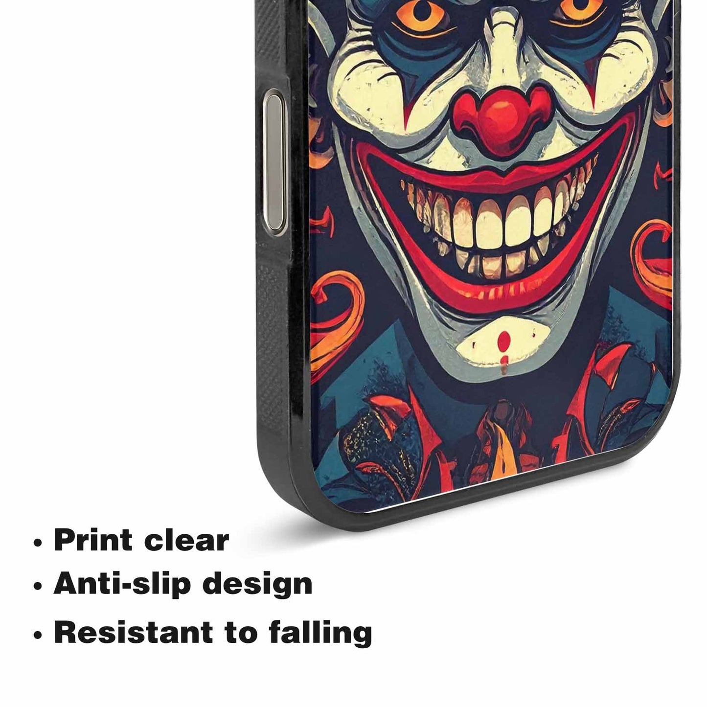 iPhone 15 Pro Max Case — Evil Circus Heads Faces Overlapping Patterns, Custom Art Phone Cover