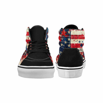 MEN'S Patriotic High Top Canvas Statement Dark Academia Handmade Custom Shoes