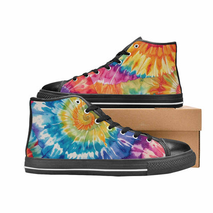 MEN'S Tie Dye Swirl High Top Canvas Grunge Shoes
