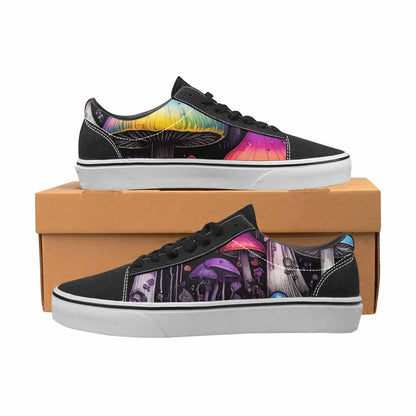 WOMEN'S Rainbow Drip Mushrooms Lace-Up Canvas Dreamlike Custom Shoes
