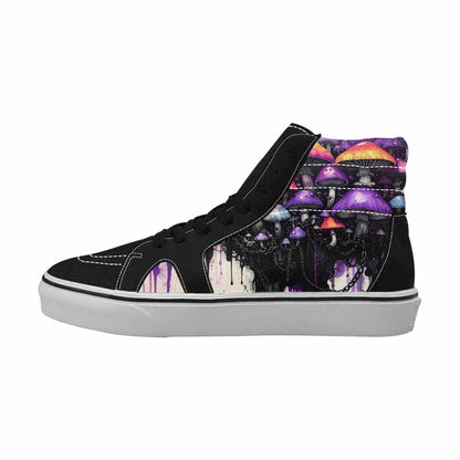 MEN'S Rainbow Drip Mushrooms High Top Canvas Y2K Custom Shoes