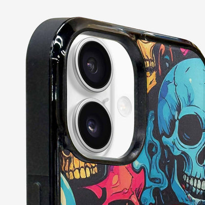 iPhone 16 Plus Case — 1000s Of Skulls Digital Camo Drip, Custom Printed Phone Case