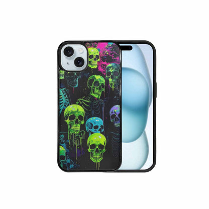 iPhone 15 Plus Case — Skeletons Neon Green Glowskele Ejt Personalized, Personalized Phone Case