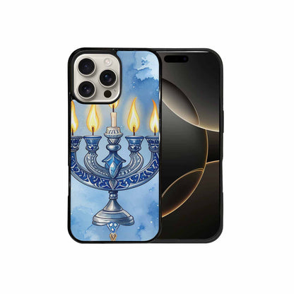 iPhone 16 Pro Max Case — Hanukkah Menorah Pattern Seamless Repeat Jewish, Original Design Phone Case