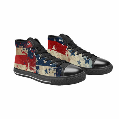 MEN'S American Flag Stars High Top Canvas Aesthetic Custom Sneakers