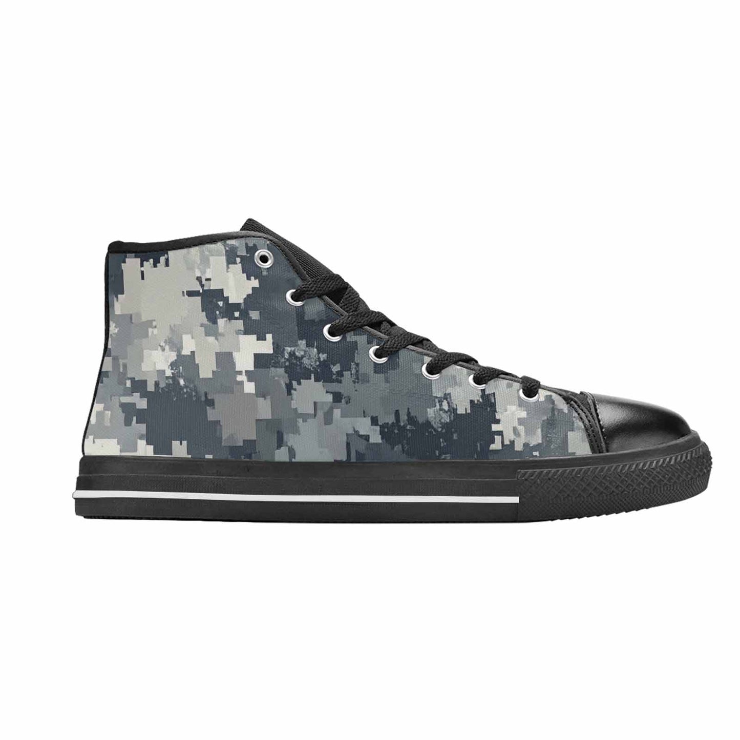WOMEN'S Military Camouflage Blotch High Top Canvas Wallpaper Art Custom Sneakers
