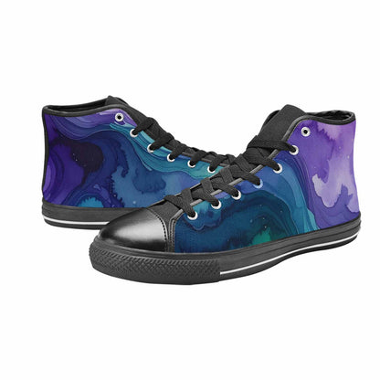 WOMEN'S Galaxy Aurora Nebula High Top Canvas Grunge Shoes