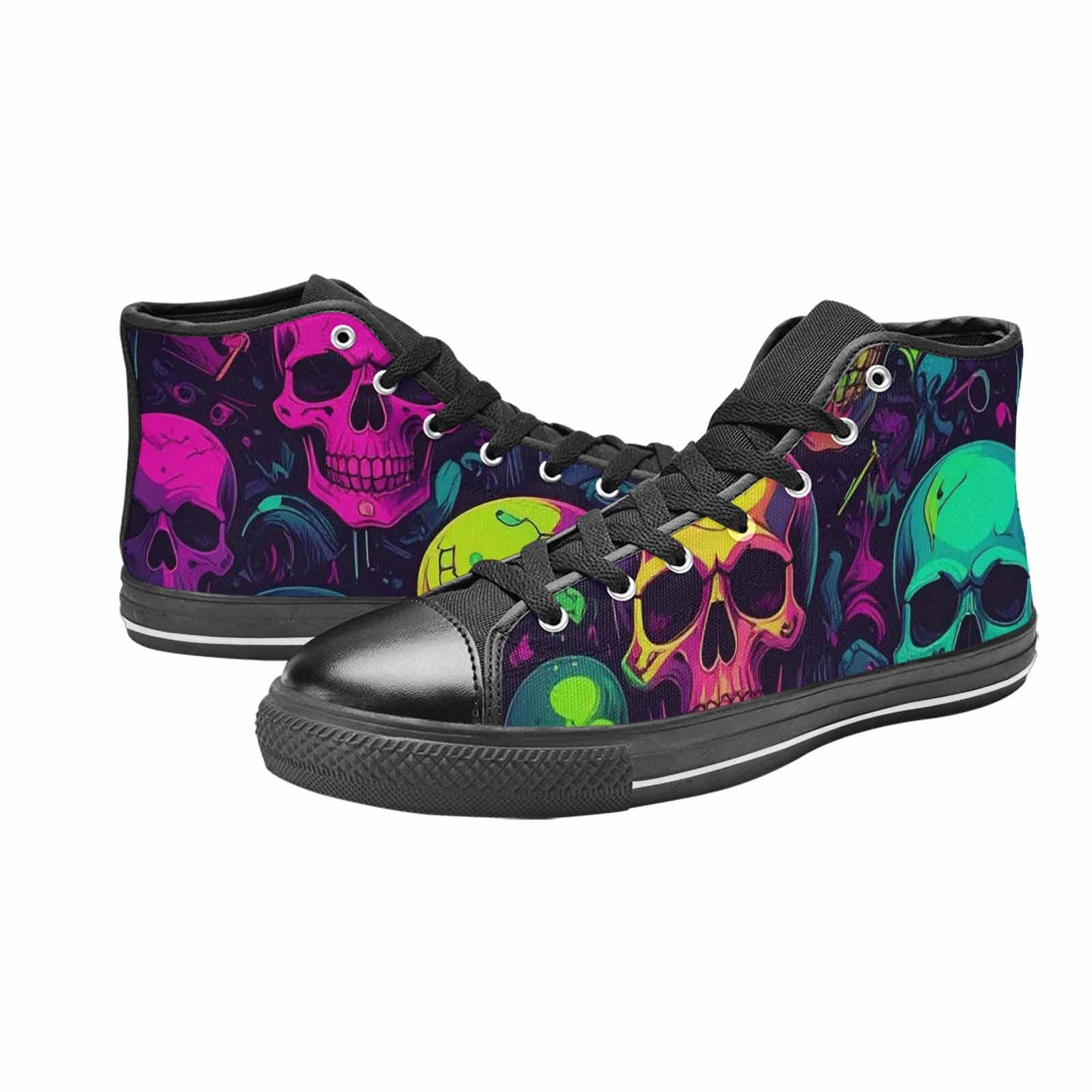 MEN'S Skulls - Neon High Top Canvas Y2K Sneakers