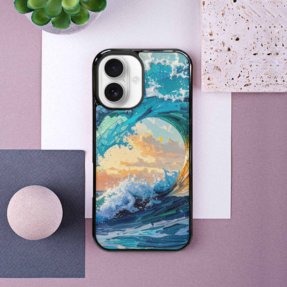iPhone 16 Case — Wave Crest Splash Wave Crest Splash, Unique Phone Case Design