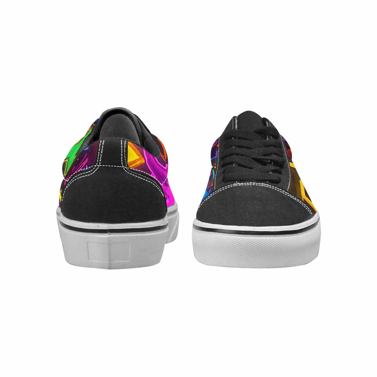 WOMEN'S 80s Retro Motif Lace-Up Canvas Kaleidoscope Custom Sneakers