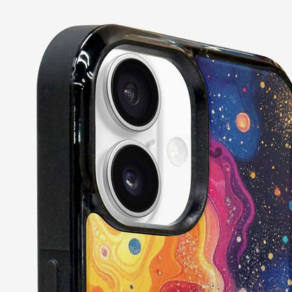iPhone 16 Case — Galaxy Art Colorful Cosmic Dust Small, Unique Phone Case Design