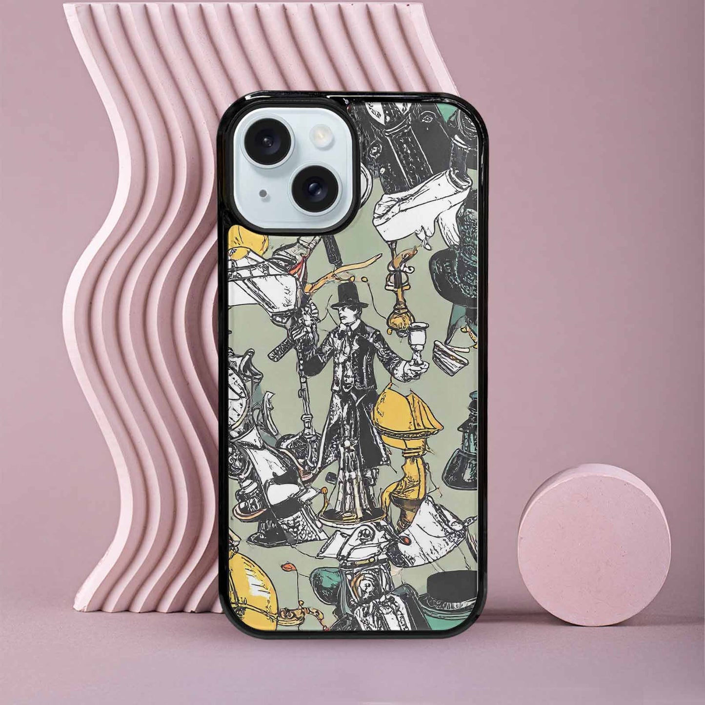 iPhone 15 Case — Noir Spy Silhouette Pen Ink Noir, Original Design Phone Case