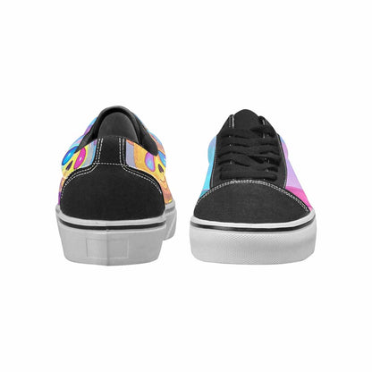WOMEN'S Rainbow Teddy Skeletons Eye Lace-Up Canvas Melting Art Sneakers