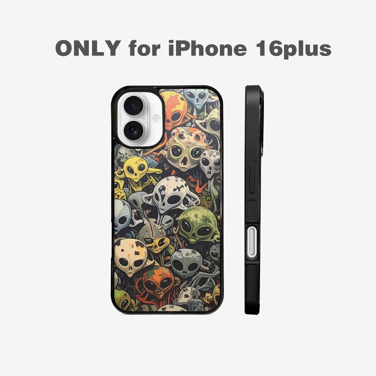iPhone 16 Plus Case — Aliens Camo Aliens Pattern Hundreds Of, Custom Art Phone Cover