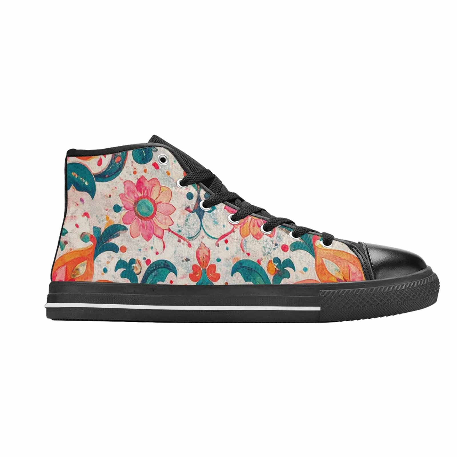 WOMEN'S Marble Floral High Top Canvas Aesthetic Sneakers