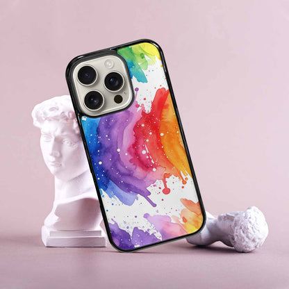 iPhone 16 Pro Case — Watercolor Splash Abstract Pattern Seamless Repeat, Custom Designed Case Cover