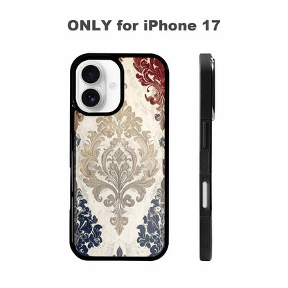 iPhone 17 Case — Small Damask Ornamental Wallpaper Original Art, Custom Print Case Cover