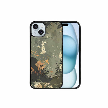 iPhone 15 Plus Case — Hunting Camouflage Pattern With Deer And, Customized Protective Case