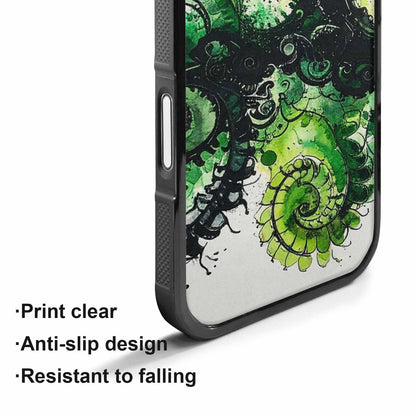 iPhone 17 Case — Black &amp; Green Ink Tie Dye, Unique Phone Case Design