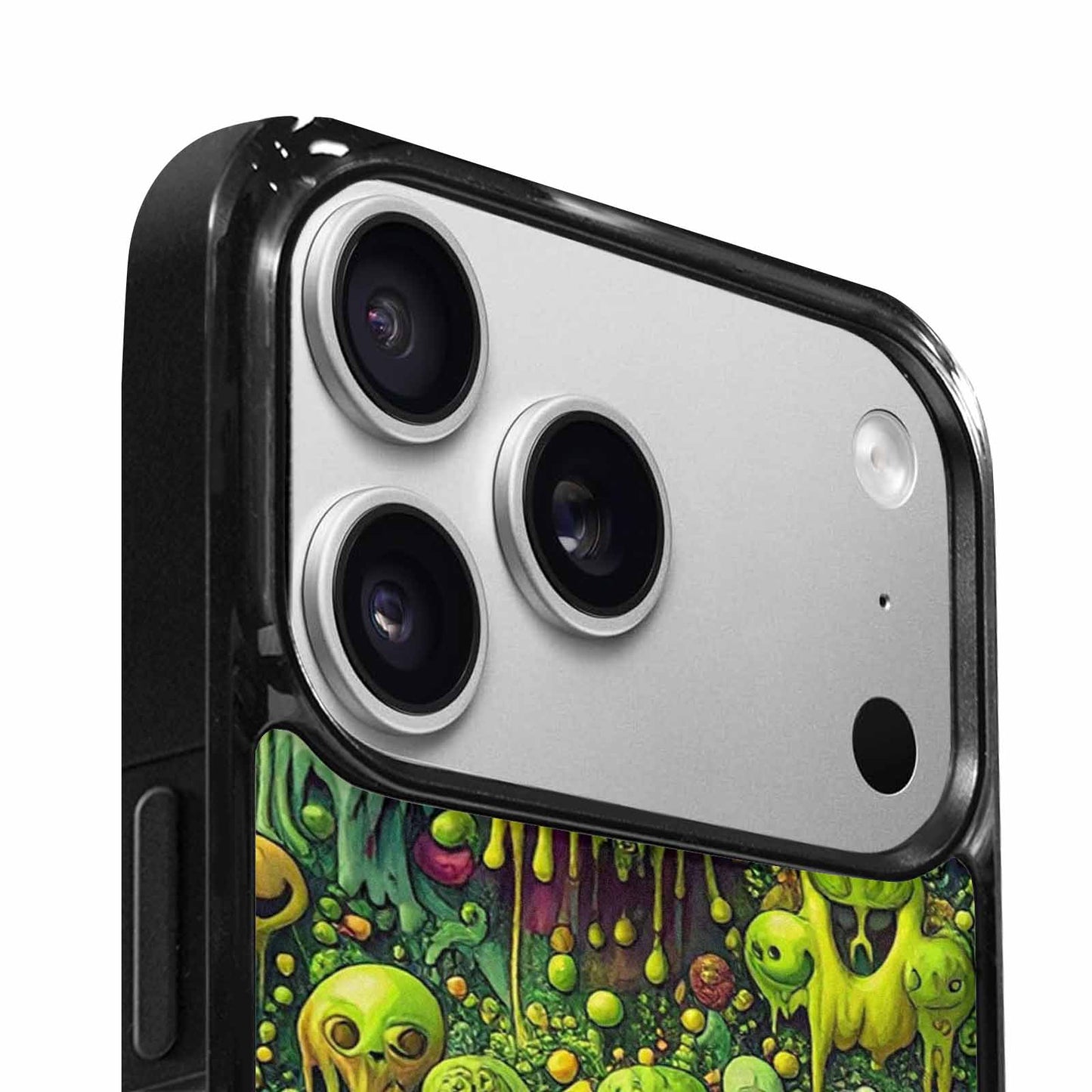 iPhone 17 Pro Max Case — Toxic Radioactive Creature Pattern Original Art, Custom Printed Phone Case