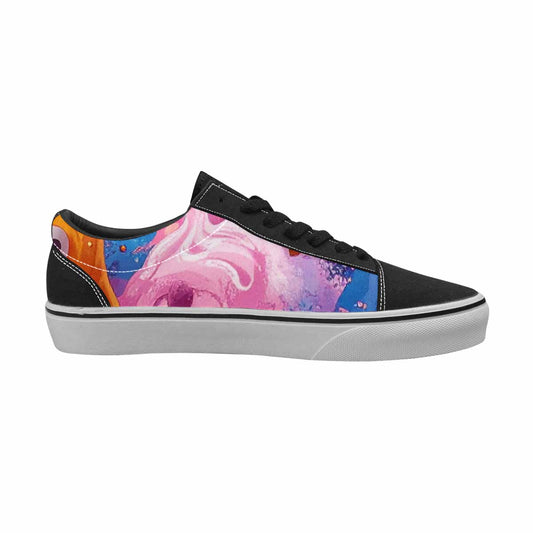 MEN'S Melting Icecream Monster Cherry Canvas Lace-Up Wallpaper Art Custom Shoes