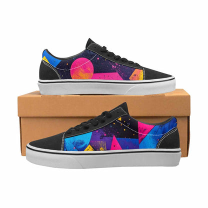 WOMEN'S Memphis Squiggles Triangles Dots Canvas Lace-Up Vibrant Chaos Shoes